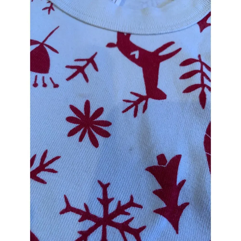 Hanna Andersson Scandi Cane Long John Holiday Cotton Pajama Set | Size 8